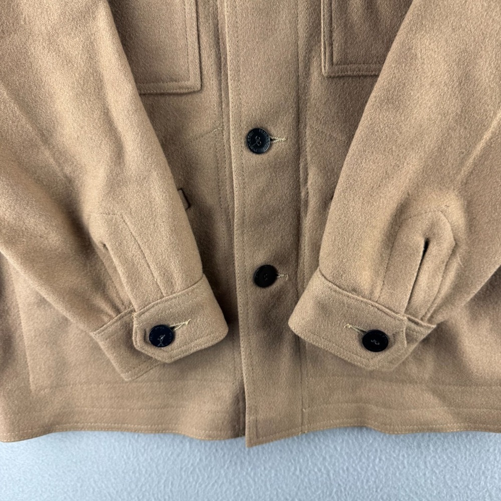 Vintage Pendleton Jacket Mens Medium Beige Wool Mackinaw Coat 70s Made in USA - Picture 8 of 16